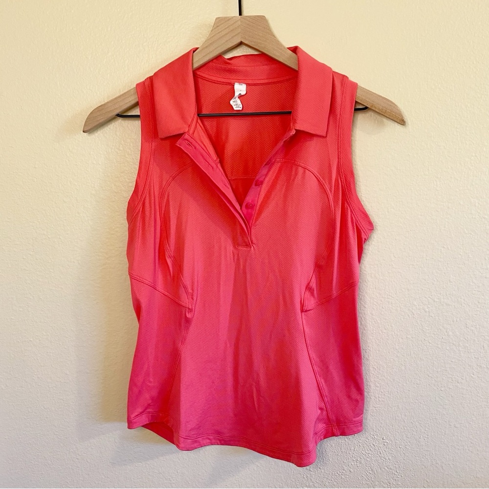 Lululemon Quick-Dry Sleeveless Polo Shirt Lip Gloss Pink Size 4
